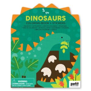 Coloring Book With Stickers: Dinosaurs